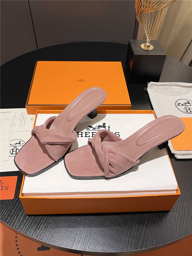 H**me5 pink suede giny 55 sandals