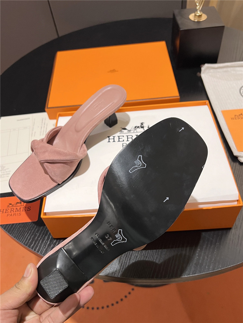 H**me5 pink suede giny 55 sandals