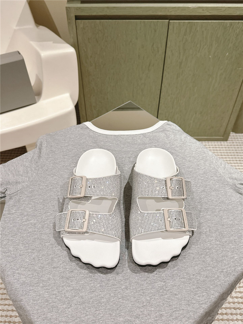 Ba1en*iaga rhinestone slippers silver