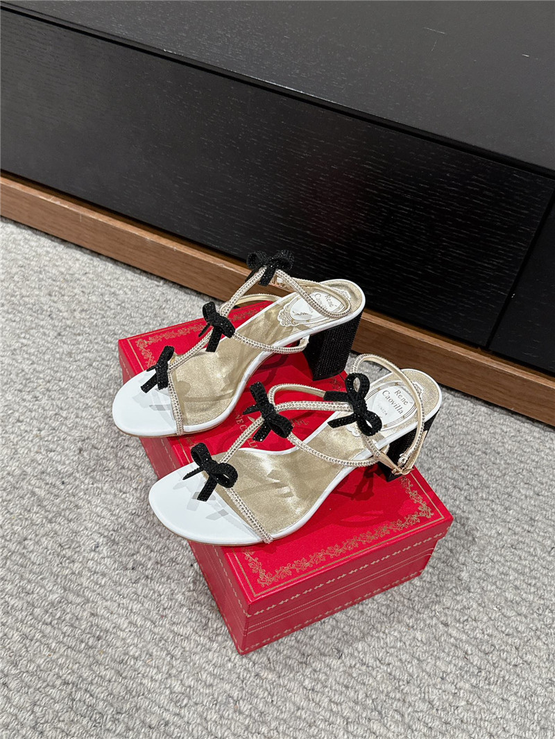 René Caovilla Caterina Black Sandals