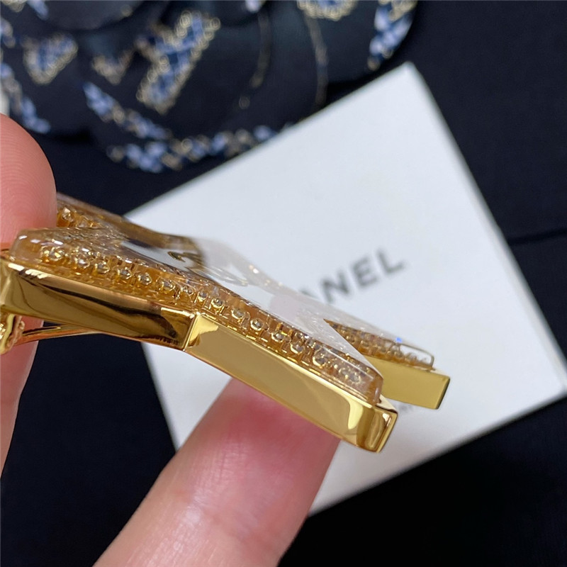 Ch**el transparent five-pointed star brooch