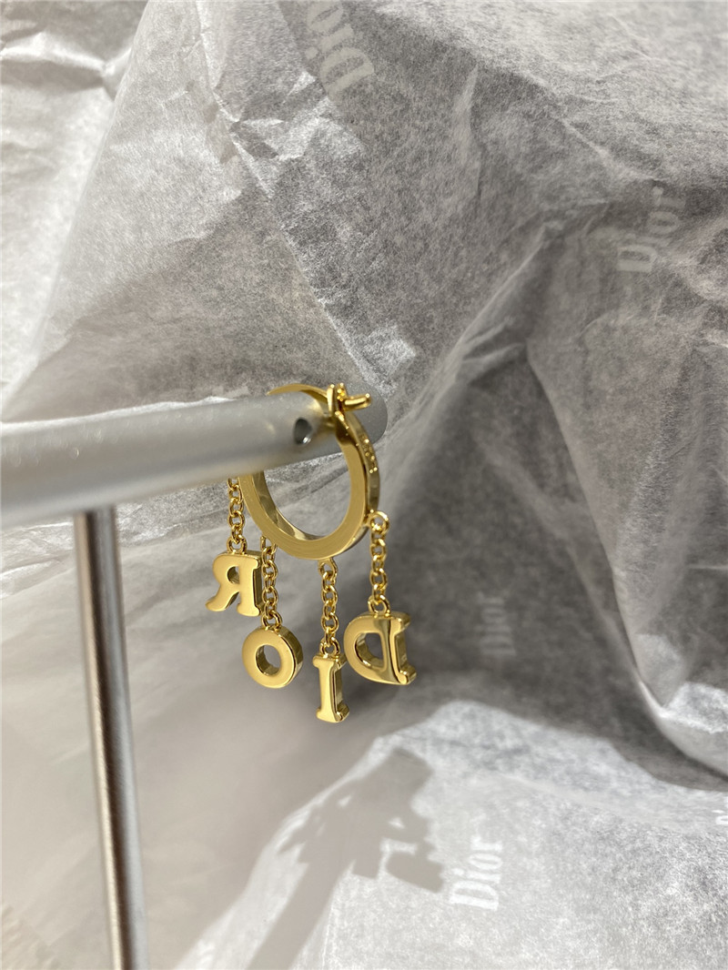d10r tassel full D1am0nd letter earrings