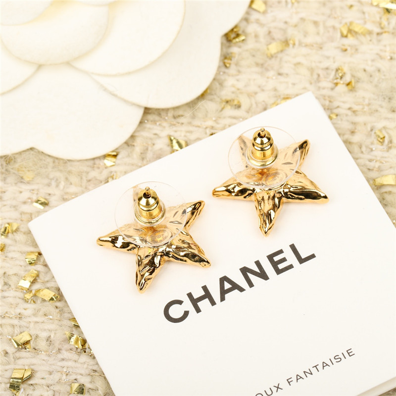 Ch**el star double c earrings