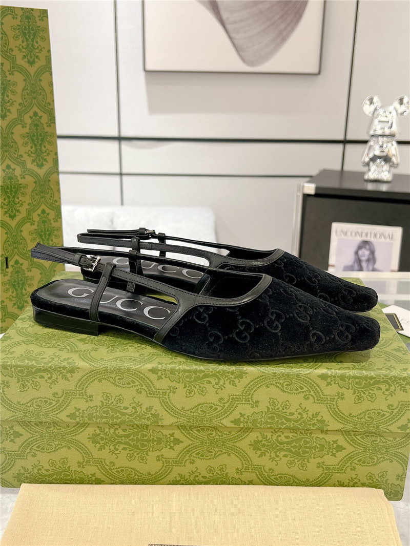Gvc*1 gg-jacquard velvet slingback flats
