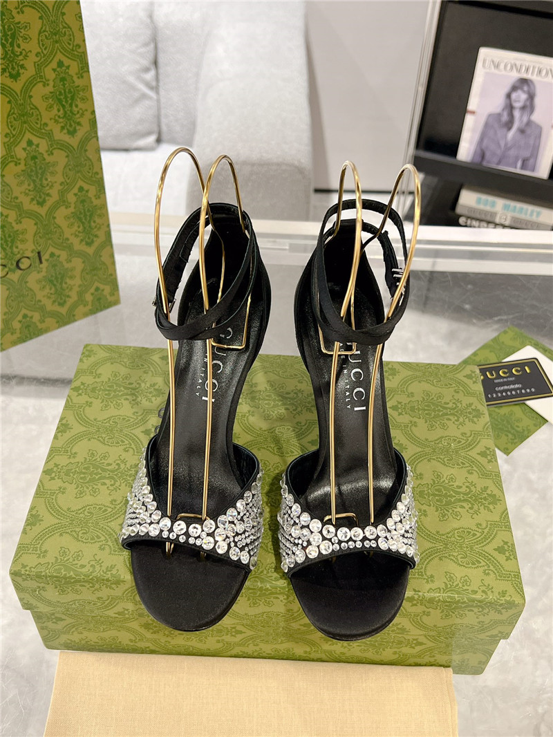 Gvc*1 rhinestone silk sandals replica designer shoes