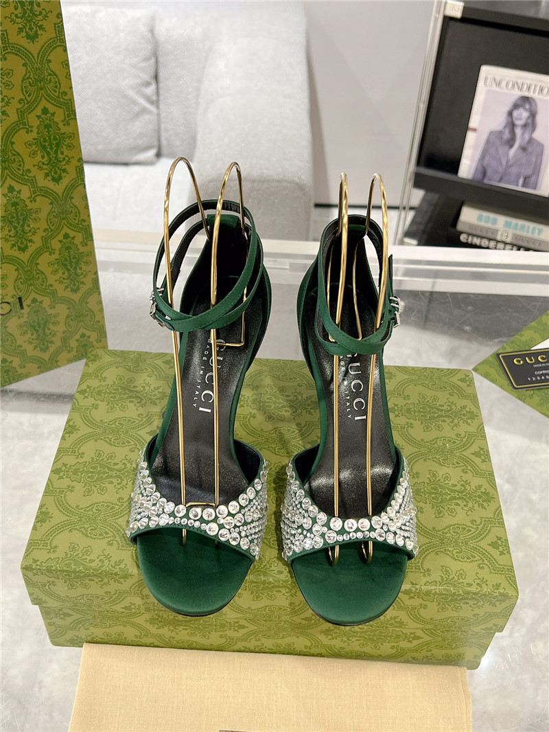 Gvc*1 rhinestone silk sandals replica designer shoes