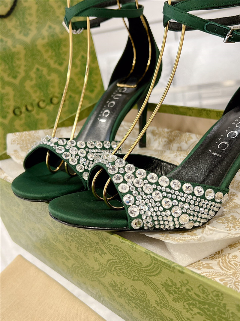 Gvc*1 rhinestone silk sandals replica designer shoes