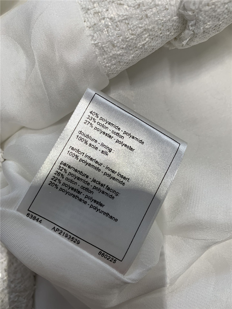 Ch**el white sequined lace tweed jacket replica d&g clothing