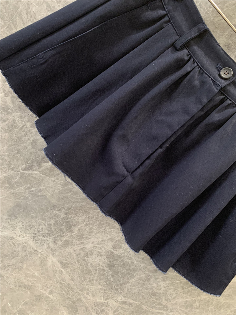 Miu Miu Navy Blue Mini Pleated Skirt