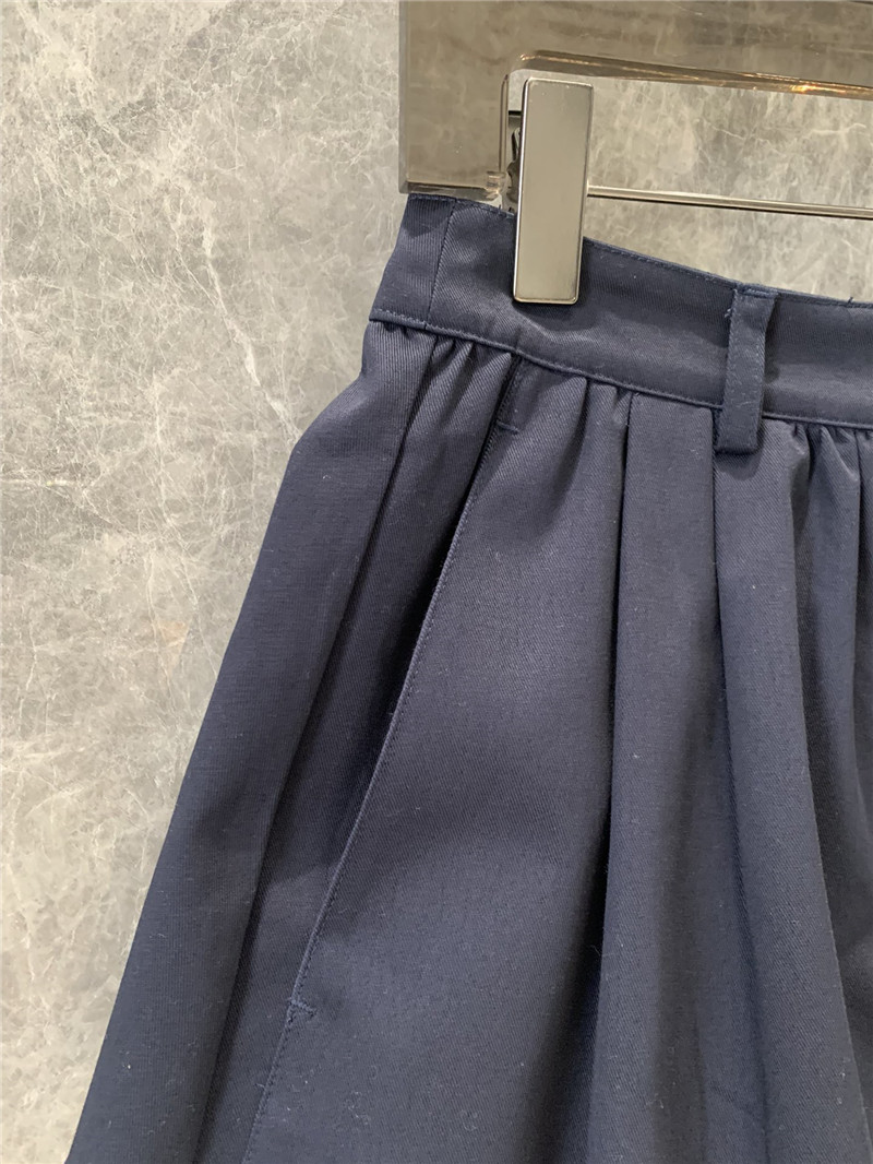 Miu Miu Navy Blue Mini Pleated Skirt