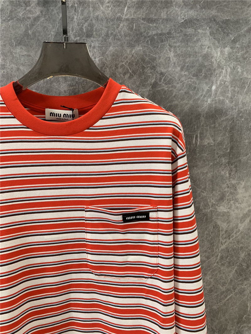 M1um1u long sleeve round neck t-shirt cheap replica designer clothes