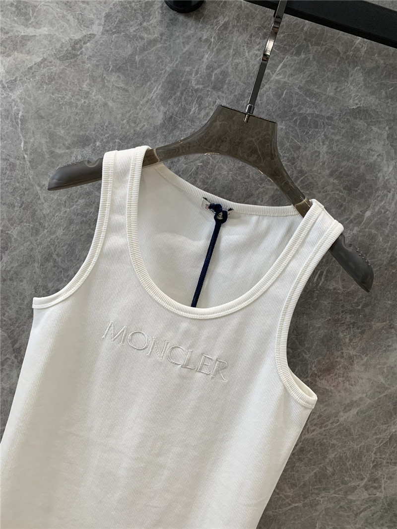 Moncler new logo embroidered ribbed vest replica clothing sites