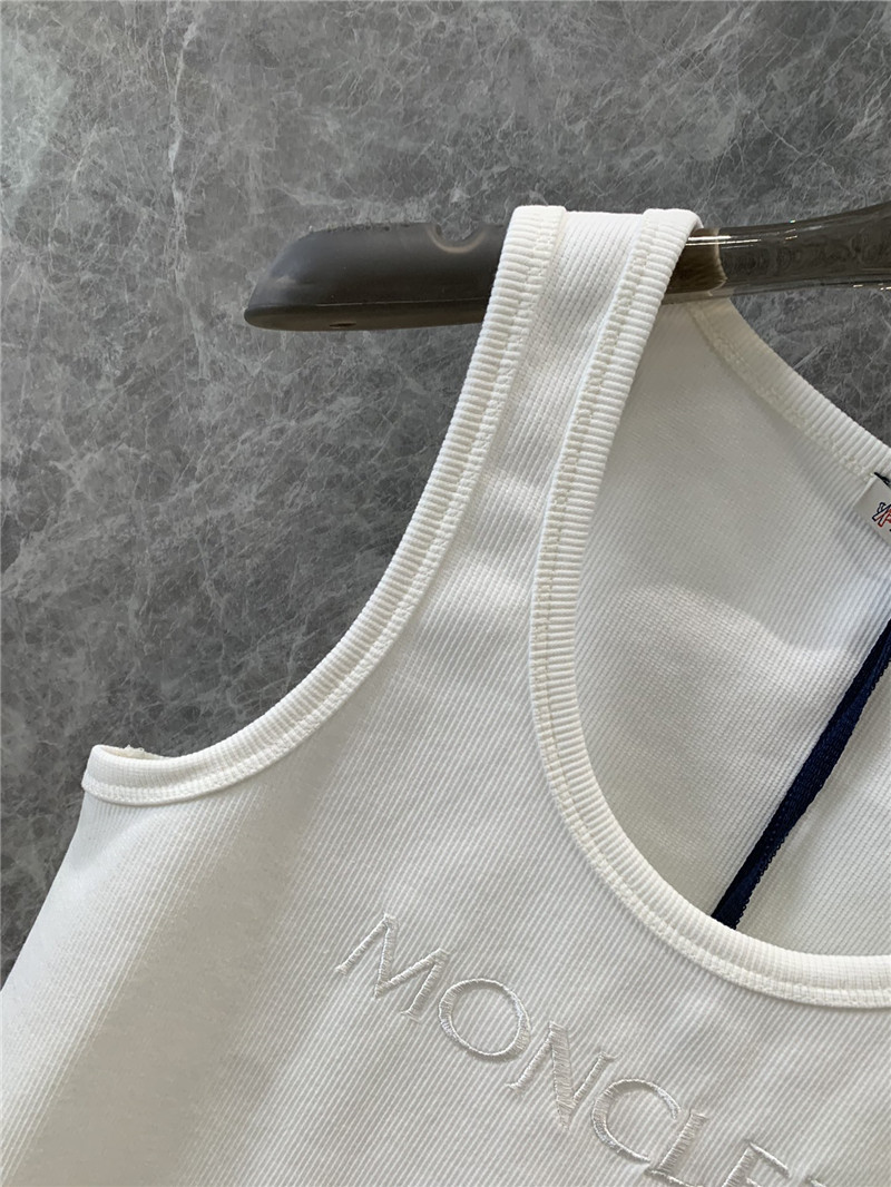 Moncler new logo embroidered ribbed vest replica clothing sites