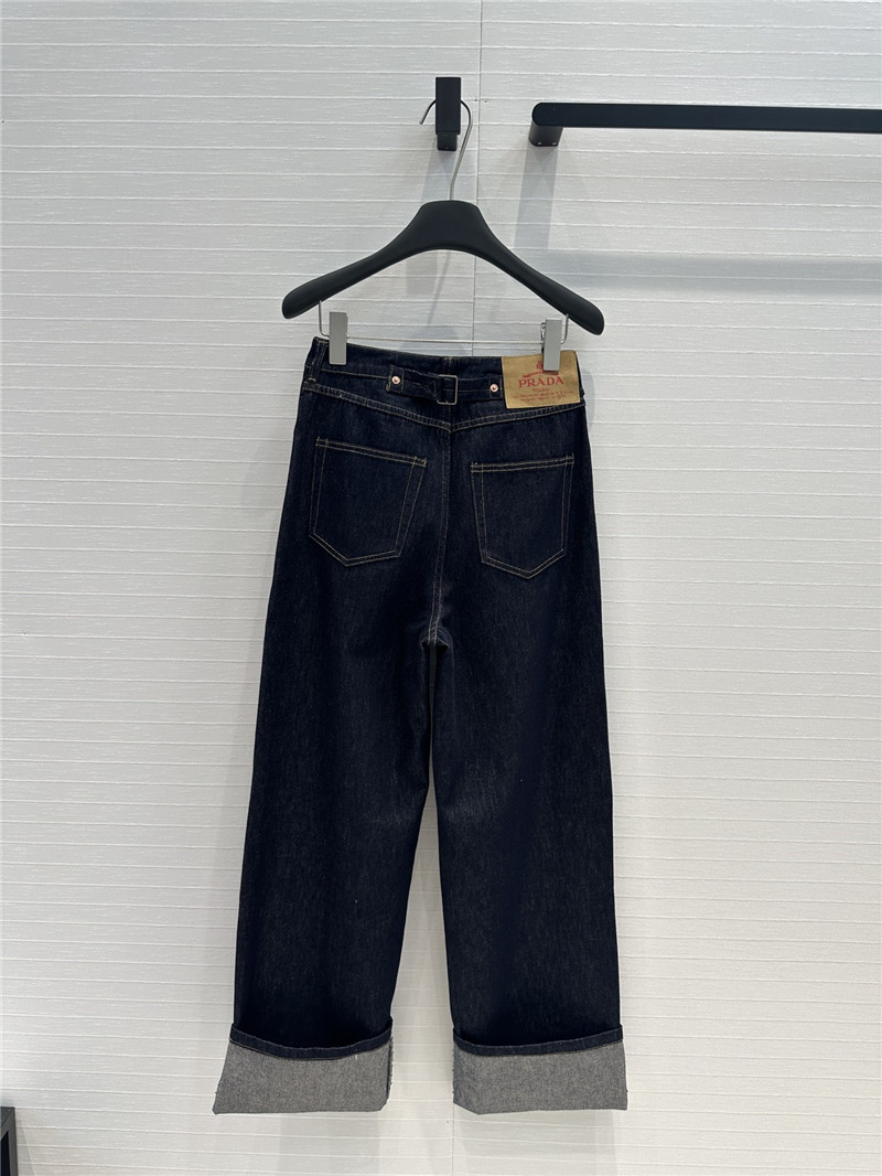 Pra*a functional wind hem straight pants replica clothing sites