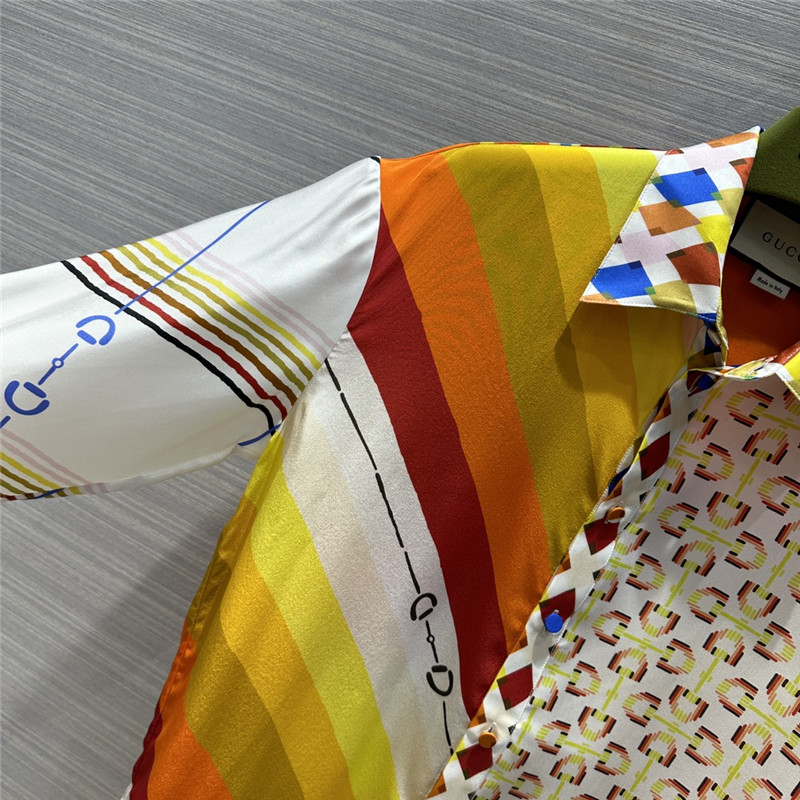 Gvc*1 patchwork printed silk shirt replica clothing sites