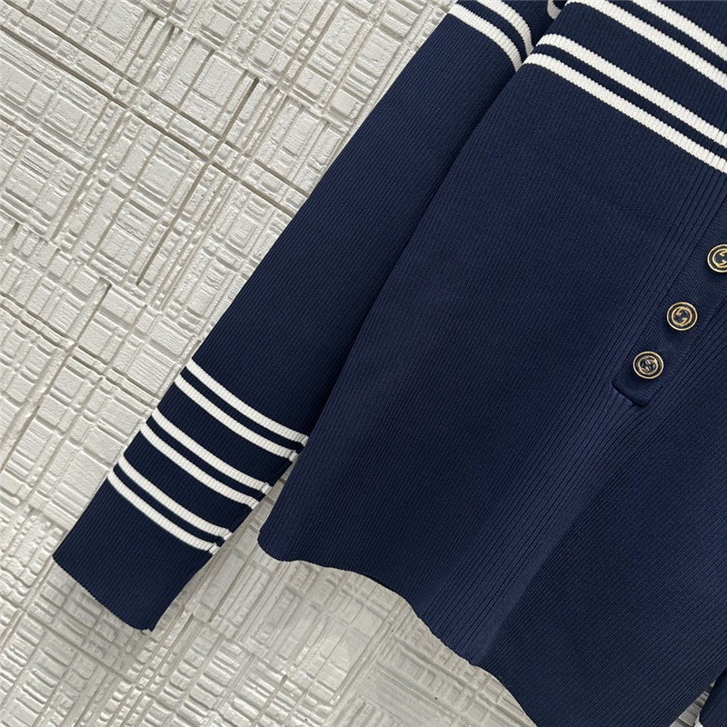 Gvc*1 ribbed viscose knitted polo collar top replica clothes