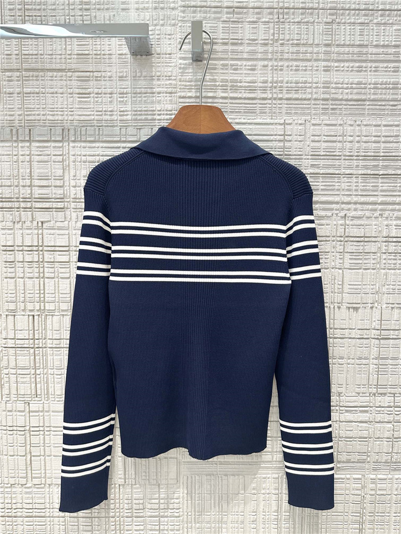 Gvc*1 ribbed viscose knitted polo collar top replica clothes