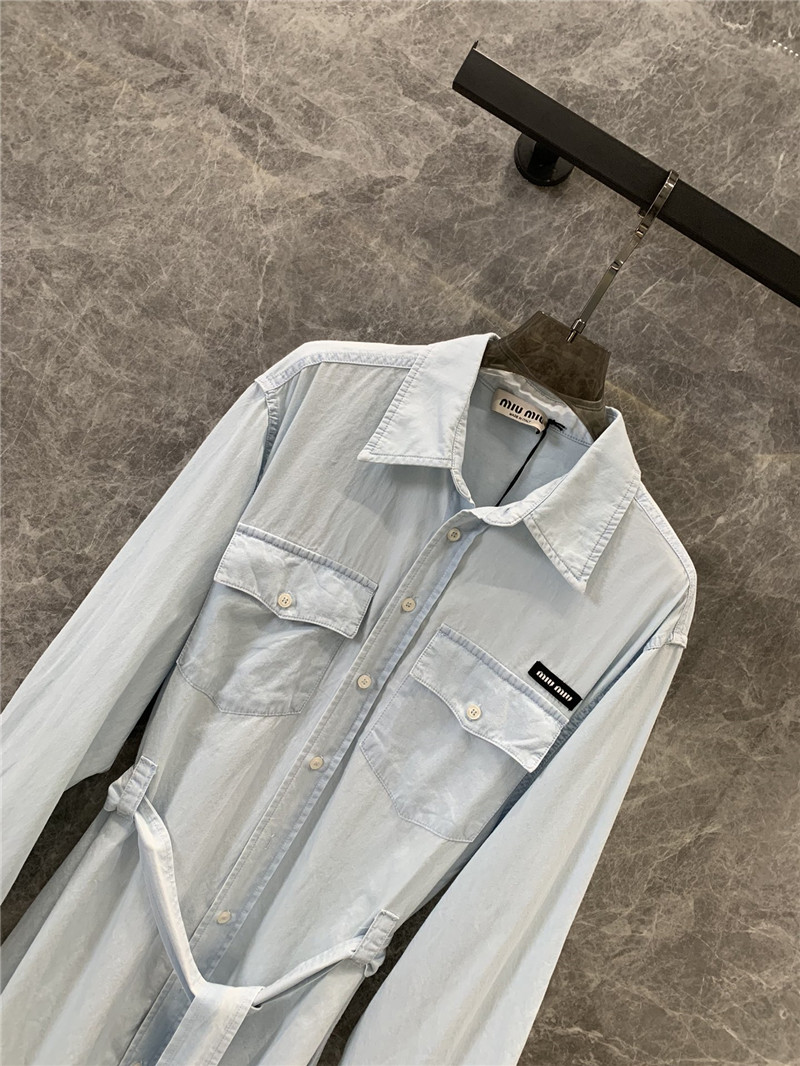 M1um1u tie shirt dress replica d&g clothing