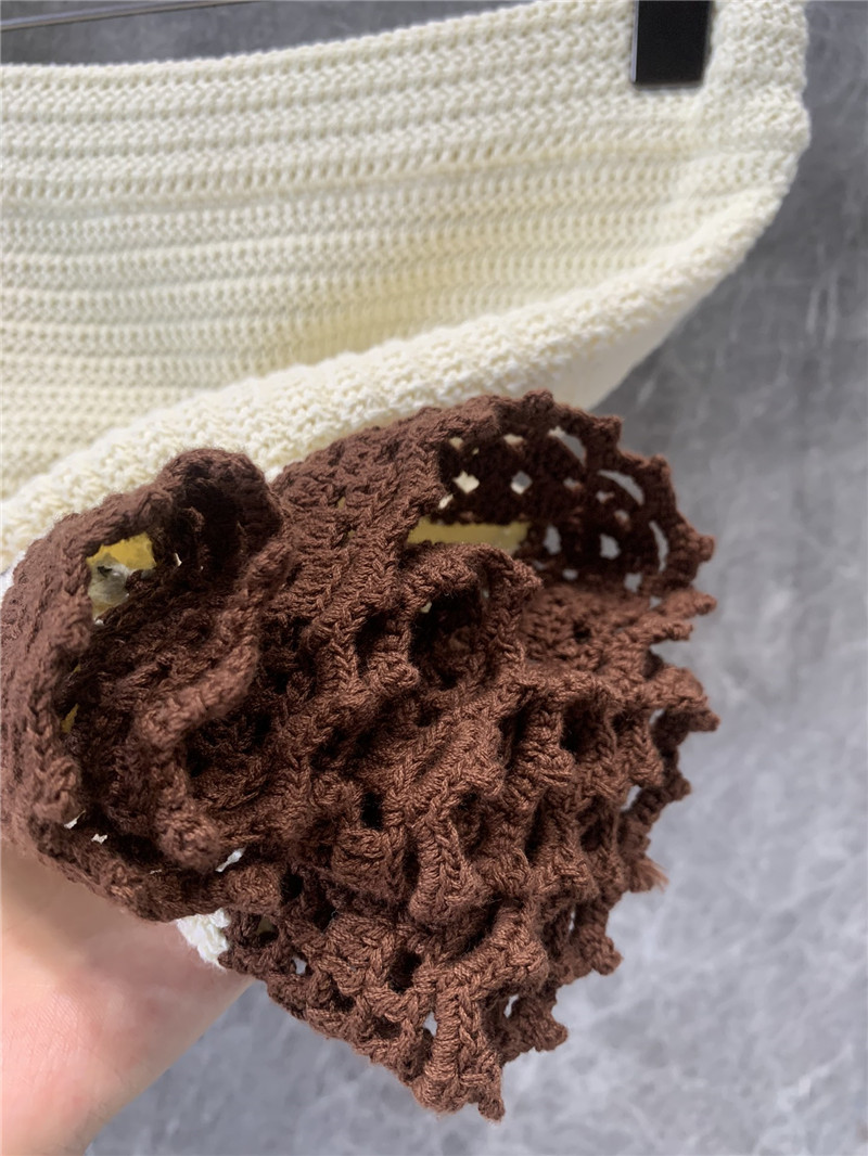 Miu Miu Ivory Crochet Polo Shirt