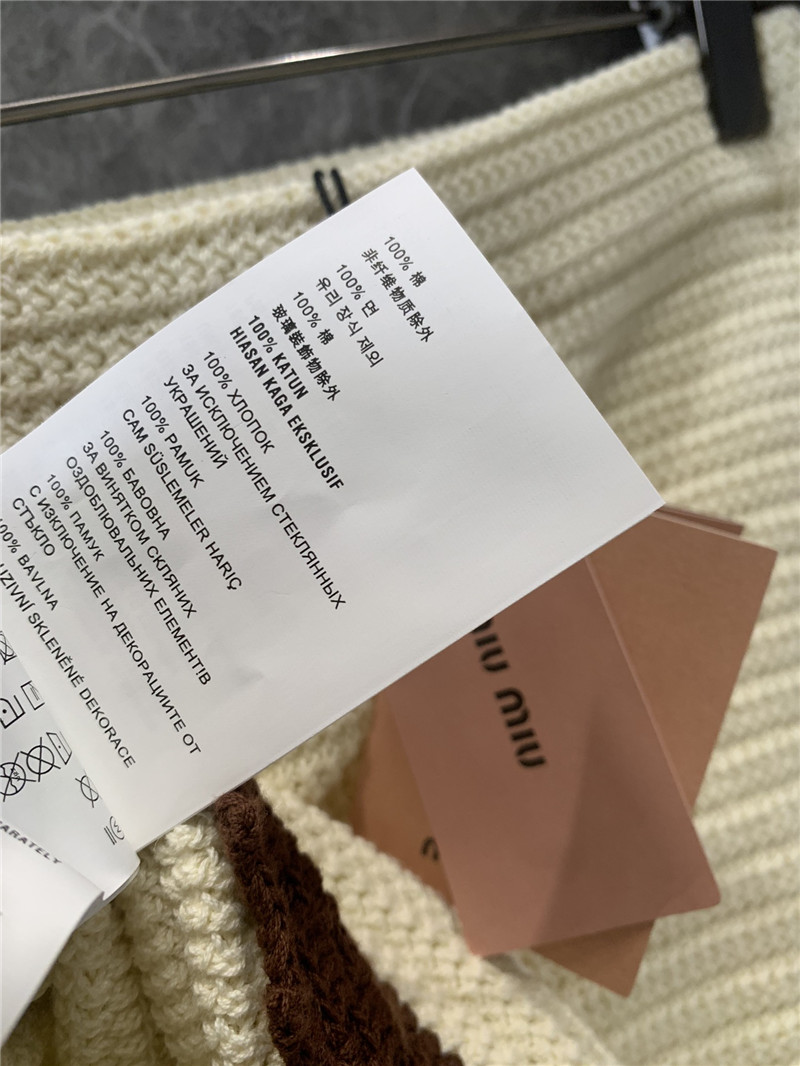 Miu Miu Ivory Crochet Polo Shirt