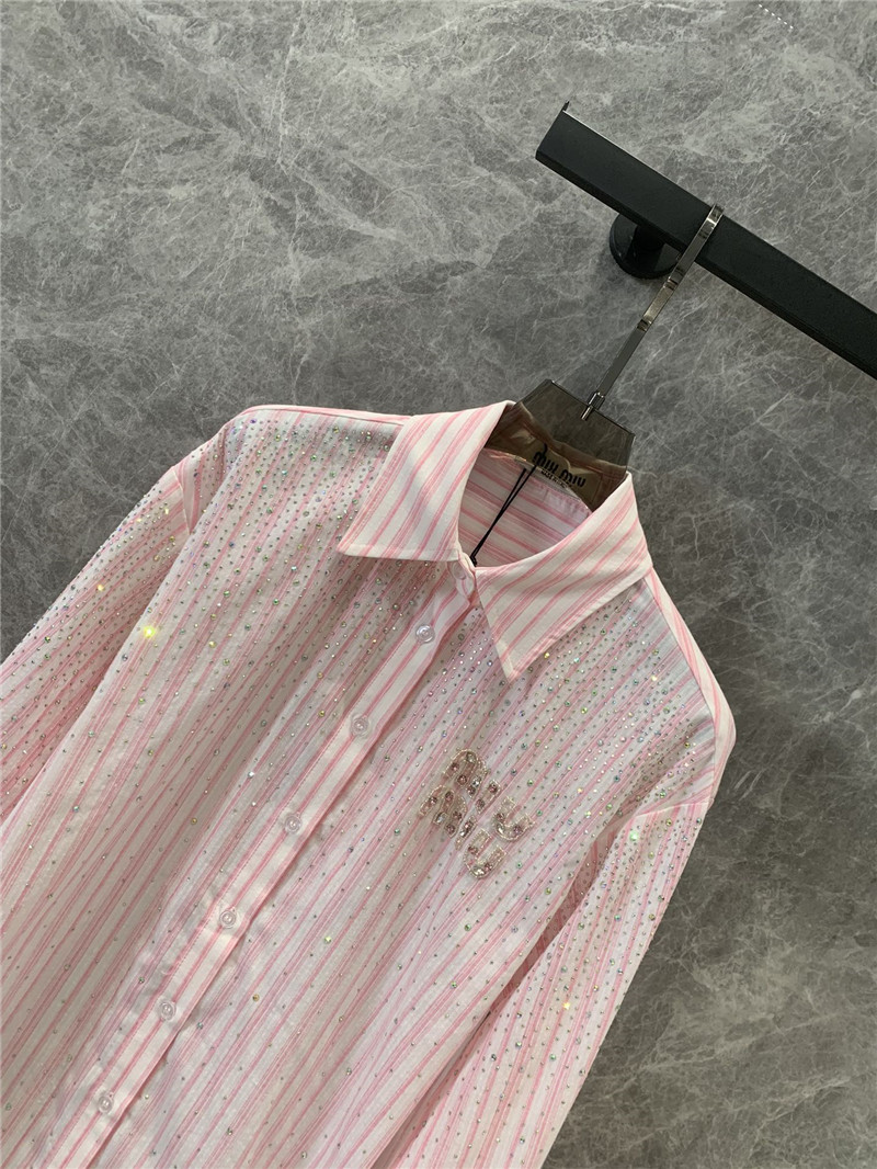 M1um1u letter striped long-sleeved shirt replica d&g clothing