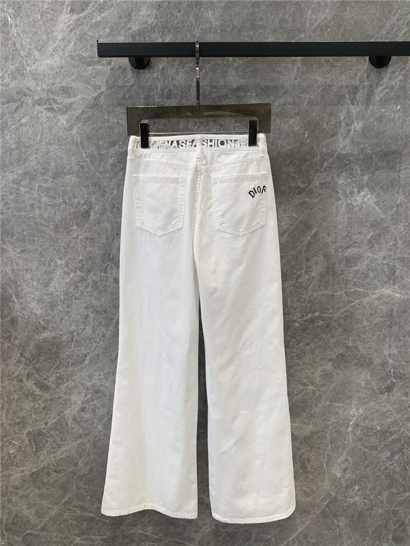 D10r plain white wide-leg jeans