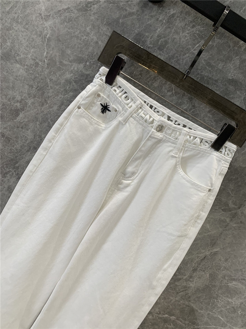 D10r plain white wide-leg jeans
