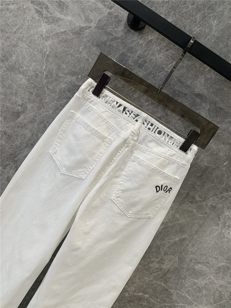 D10r plain white wide-leg jeans