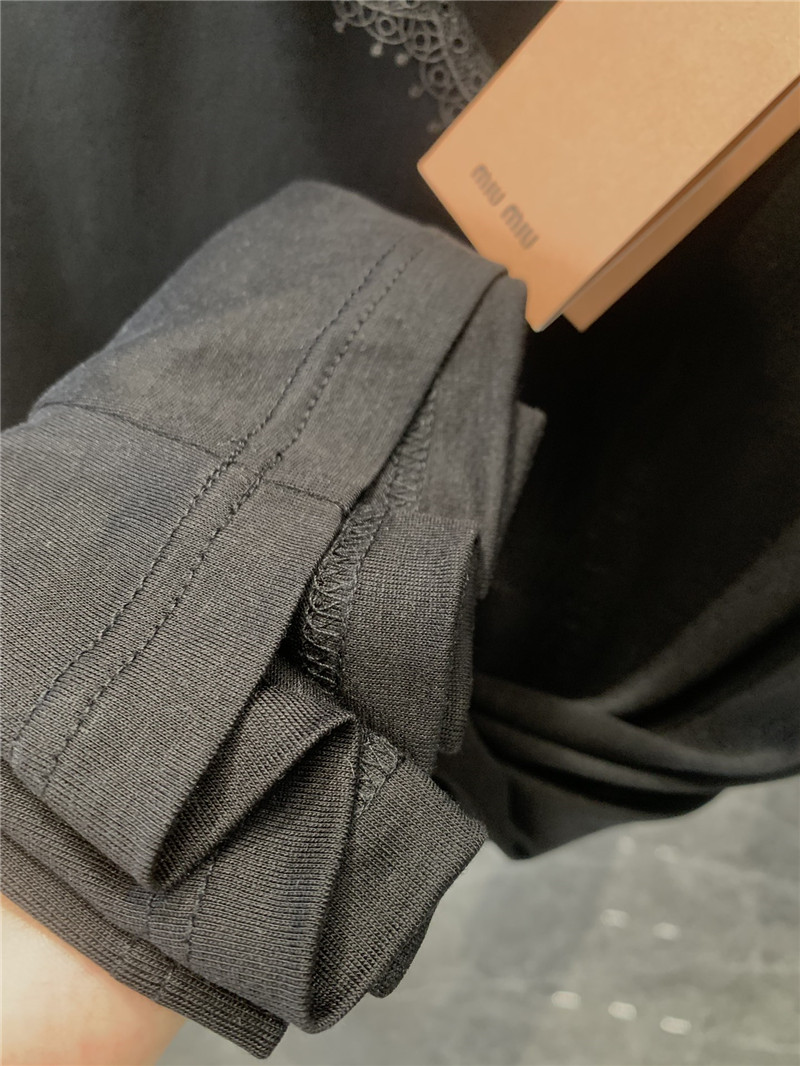 M1um1u lace hooded long-sleeved t-shirt replica clothes