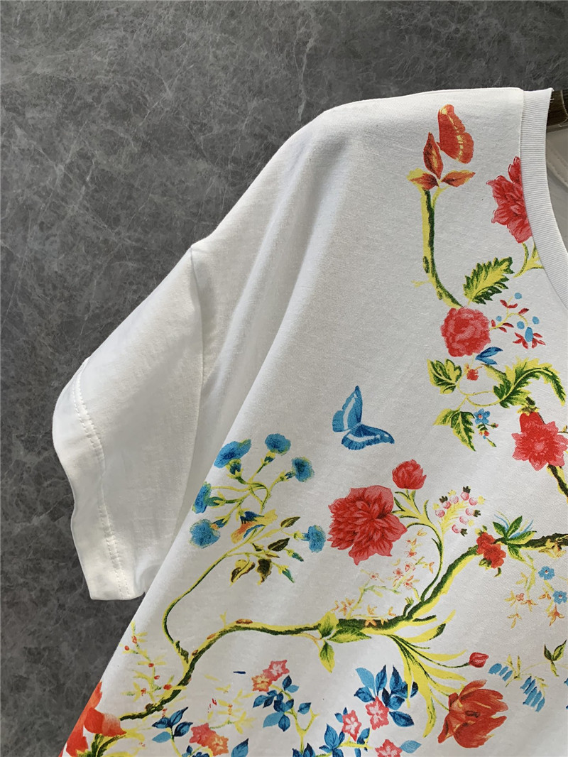 D10r floral print round neck short sleeve t-shirt replicas clothes