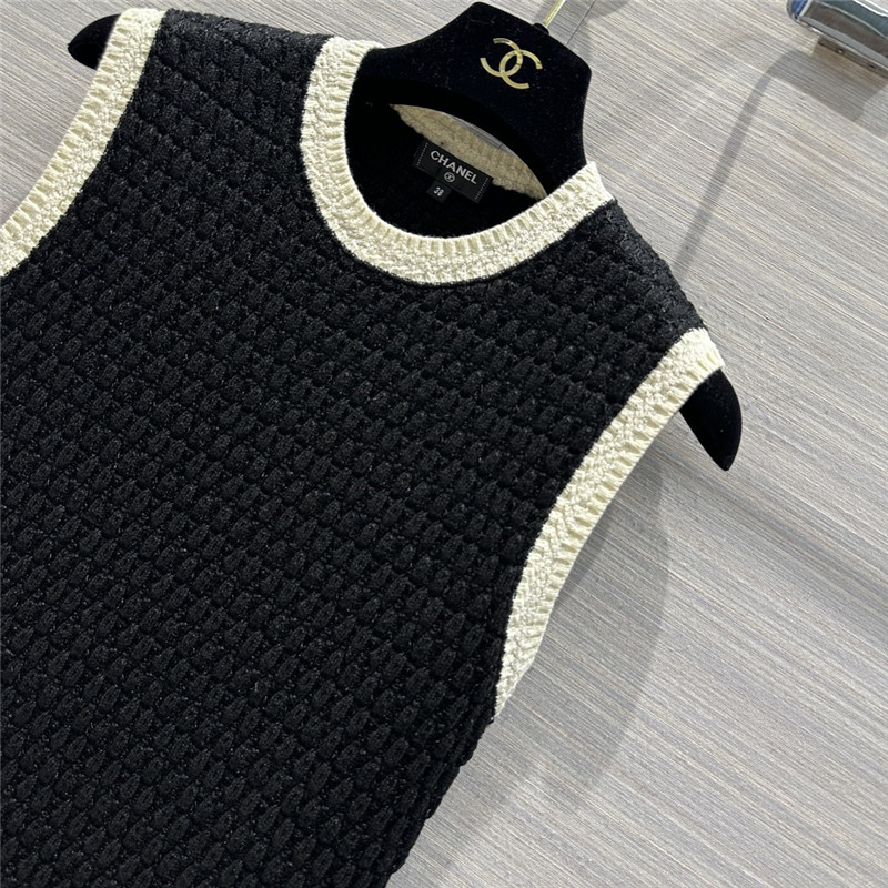Ch**el embossed woven vest dress replica clothes
