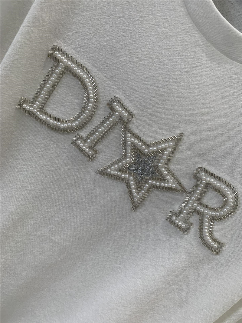 D10r letter beaded long-sleeved t-shirt replica clothes