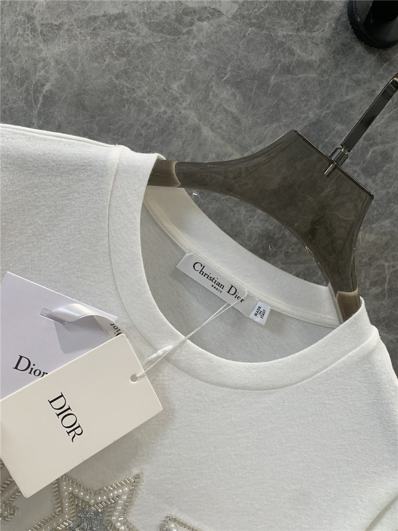 D10r letter beaded long-sleeved t-shirt replica clothes