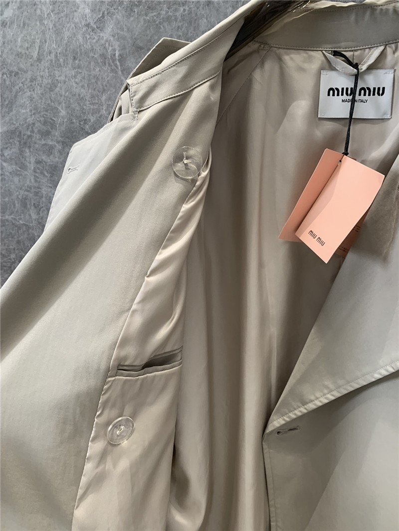 M1um1u double-breasted long trench coat replica d&g clothing
