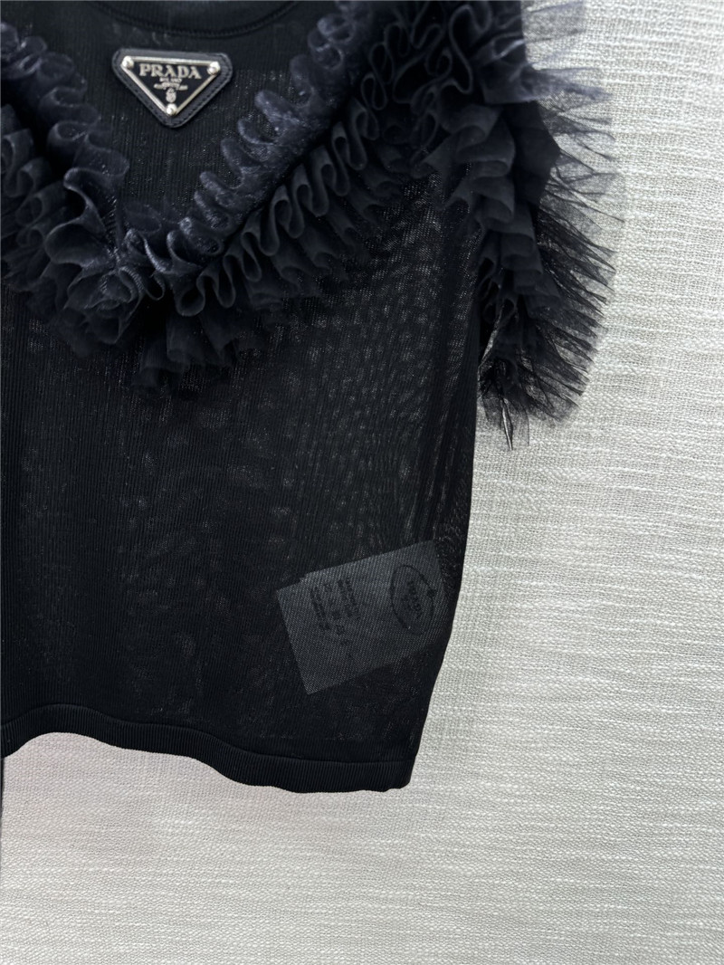 Pra*a mesh stitching see-through small vest replica d&g clothing