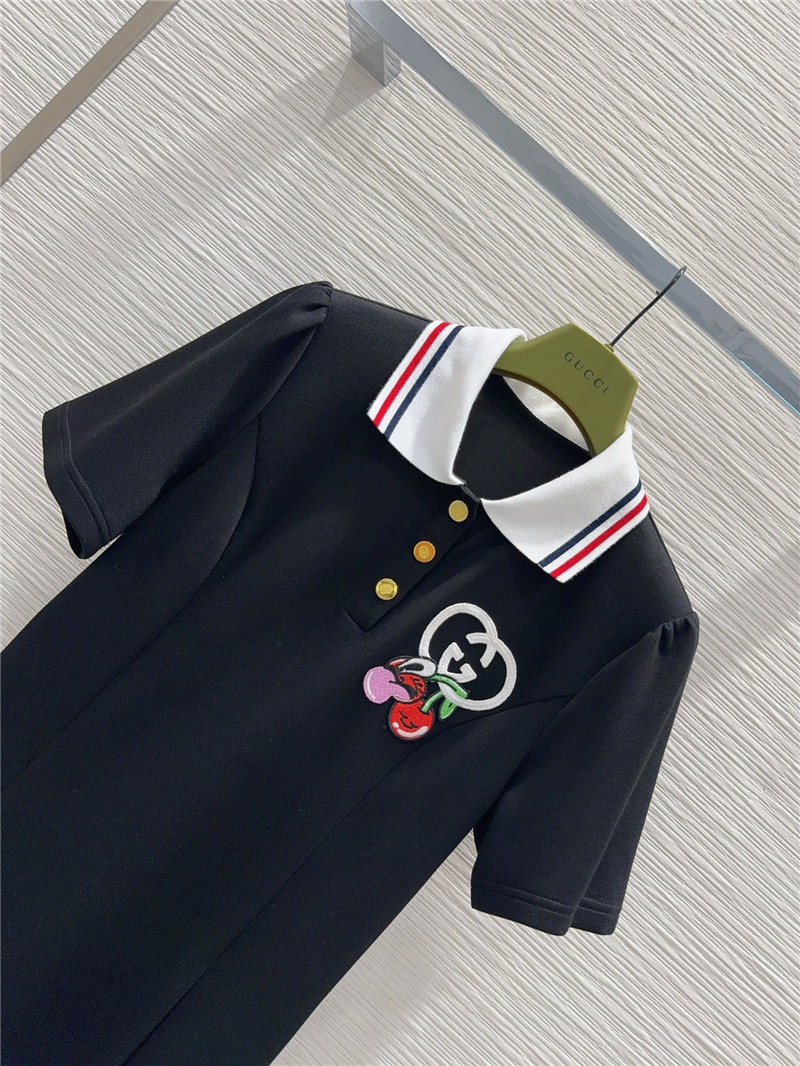 Gvc*1 ribbed contrast ribbon polo dress replica clothes