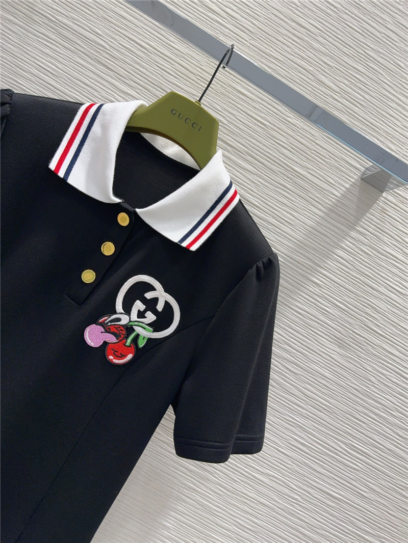 Gvc*1 ribbed contrast ribbon polo dress replica clothes