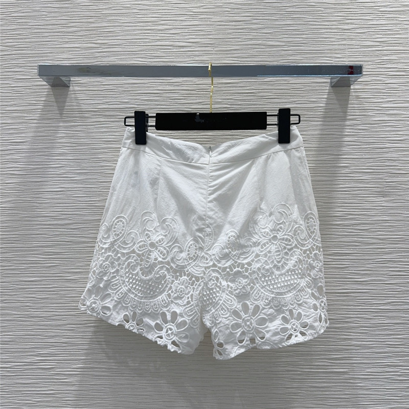 Va1e*ntin0 white hollow embroidered shirt set