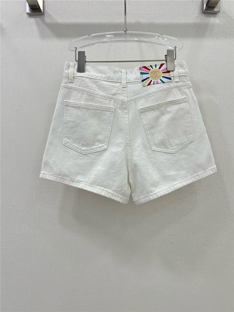 Ch**el high waist denim shorts replicas clothes