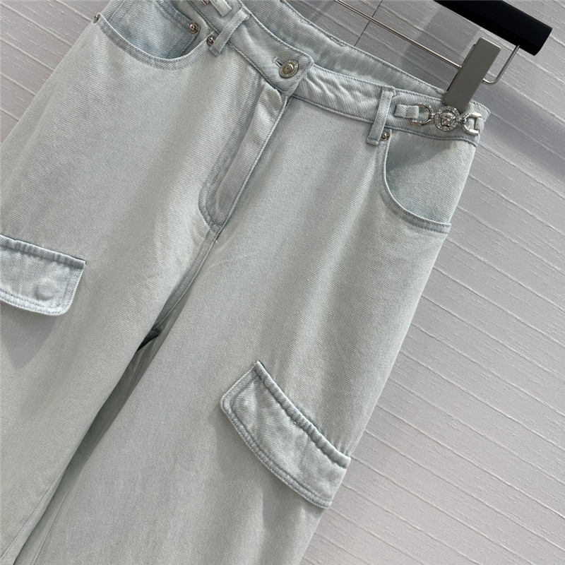 Versace workwear style denim straight pants replicas clothes