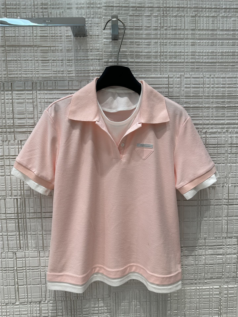 Pra*a fake two-piece top + pleated skirt replica d&g clothing