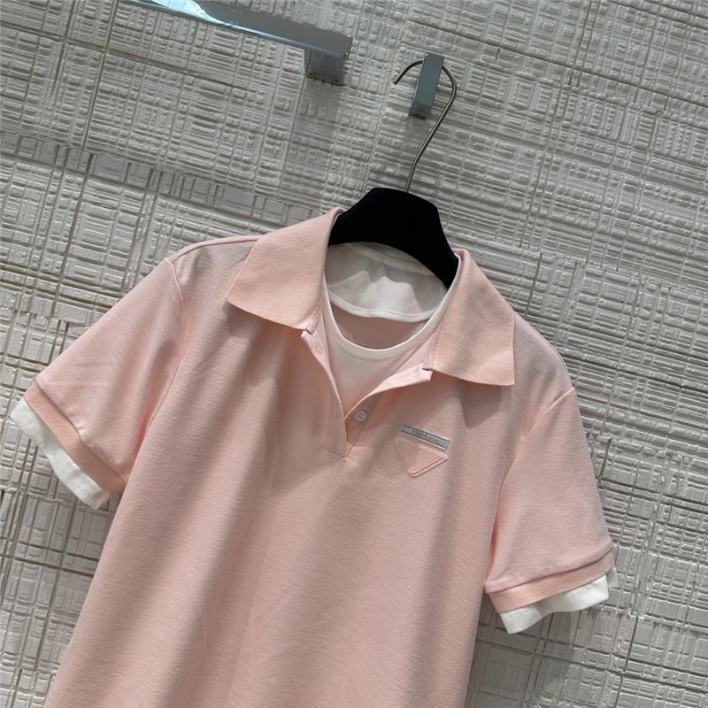 Pra*a fake two-piece top + pleated skirt replica d&g clothing