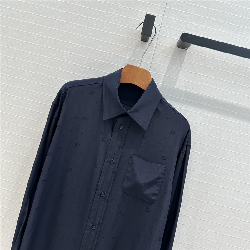 M1um1u letter jacquard silk shirt replica clothing sites