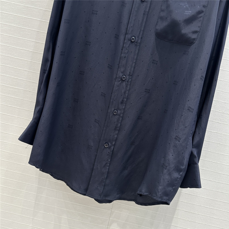 M1um1u letter jacquard silk shirt replica clothing sites