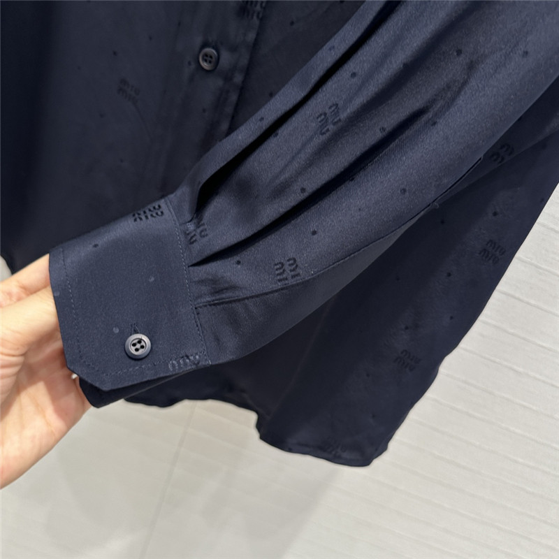 M1um1u letter jacquard silk shirt replica clothing sites