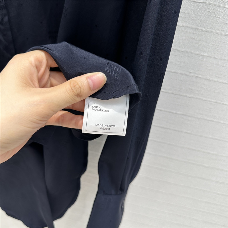 M1um1u letter jacquard silk shirt replica clothing sites