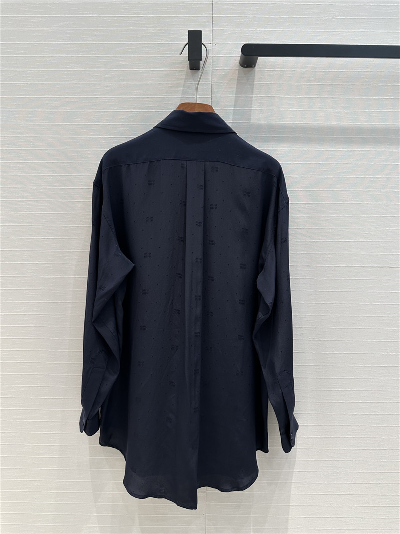 M1um1u letter jacquard silk shirt replica clothing sites