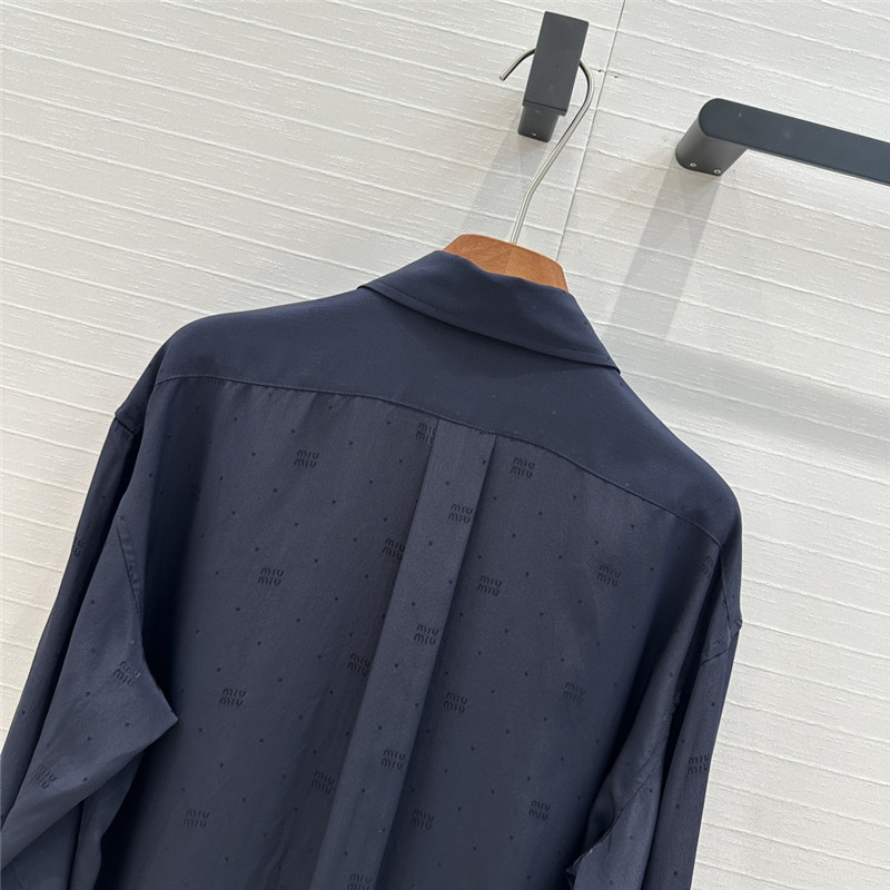 M1um1u letter jacquard silk shirt replica clothing sites