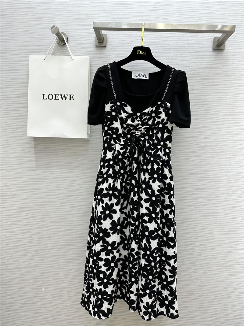 L0ew* fake two piece short sleeve dress replicas clothes