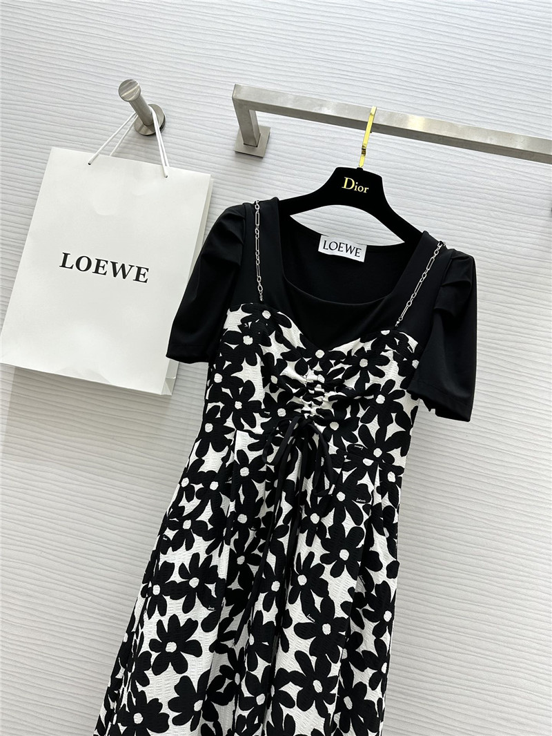 L0ew* fake two piece short sleeve dress replicas clothes